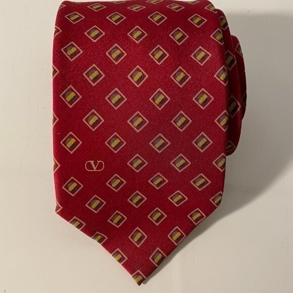 Valentio Cravatte Italy Monogram Silk Tie - Picture 1 of 5